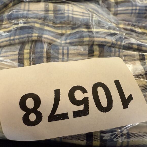 Chaps Shirt Men's XL Blue Yellow Plaid Easy Care Long Sleeve Button Front - Picture 9 of 9